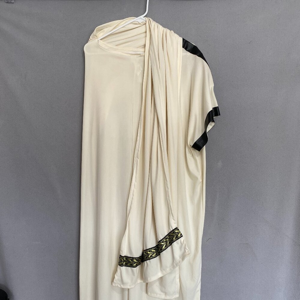 Roman Toga Costume Cream Caesar Greek Goddess Halloween Costume One Size